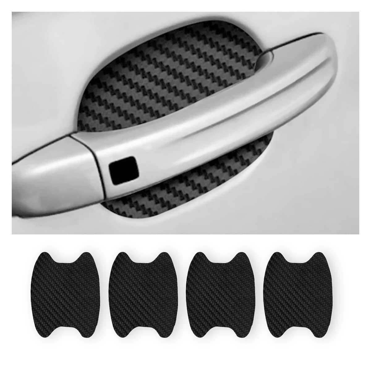 4PCS Sticker, Carbon Fiber Anti-Scratches all purpose tool, 4pcs, Black/4PCS 