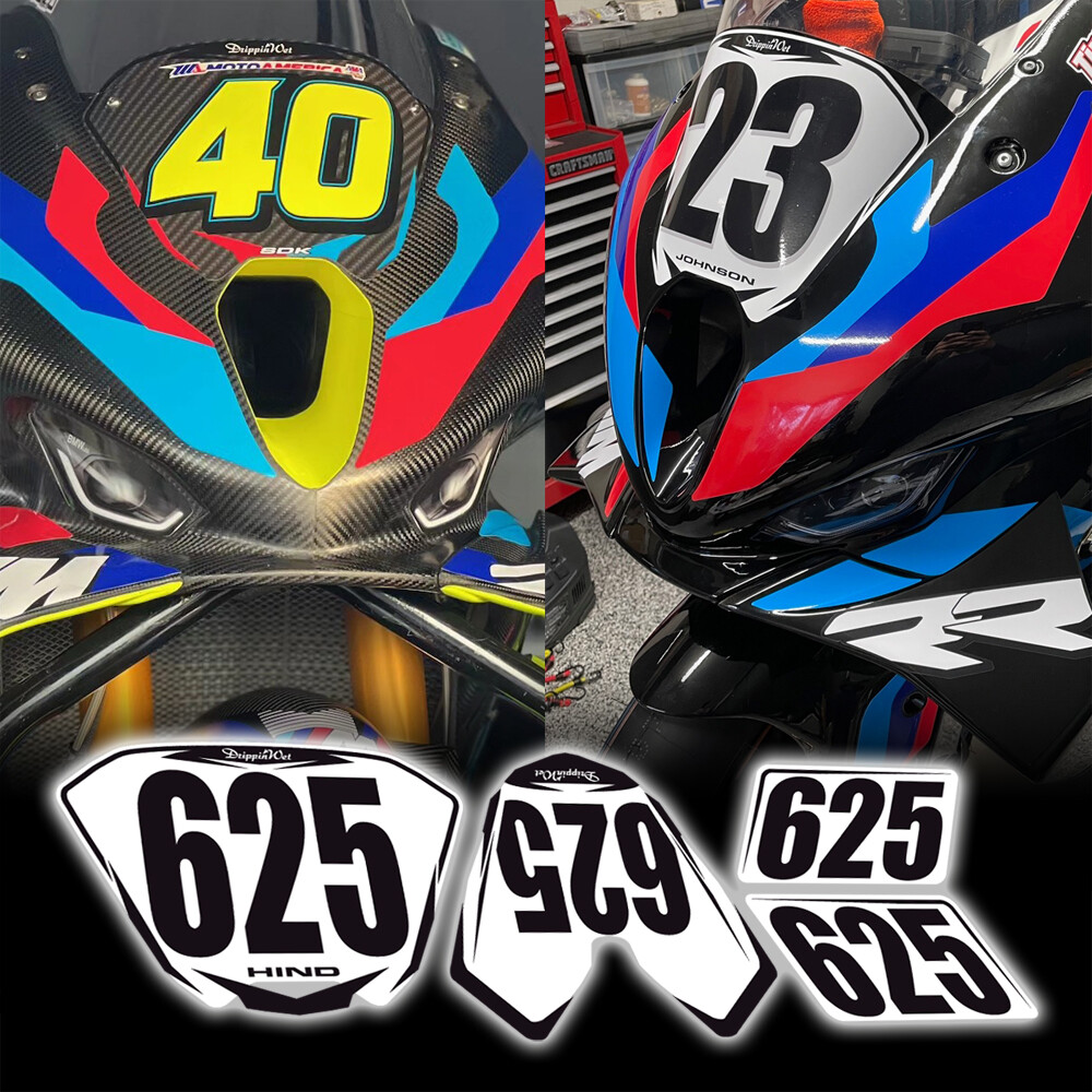 trackday or race numberplate decal sticker set fits a bmw  M1000rr 2024 2025