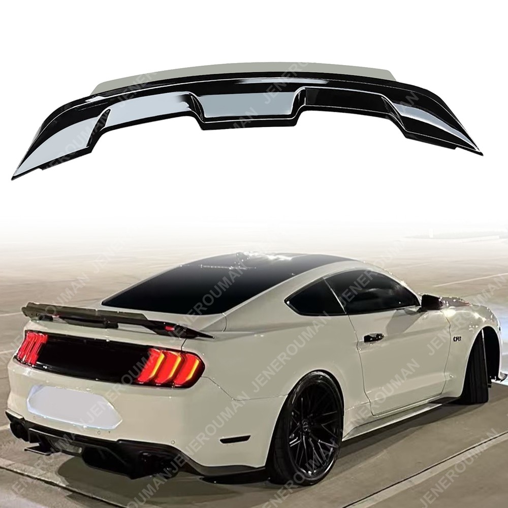 Rear Spoiler Wickerbill For 2015-2023 Ford Mustang Rear Trunk Wing Glossy Black