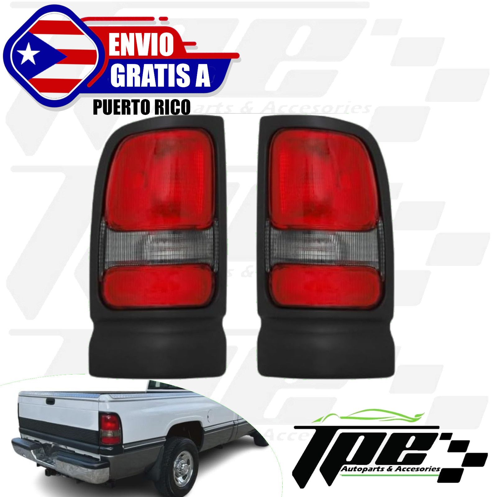 For 1994 2002 Dodge Ram 2500 Tail Light Set  Driver and Passenger Side LH RH
