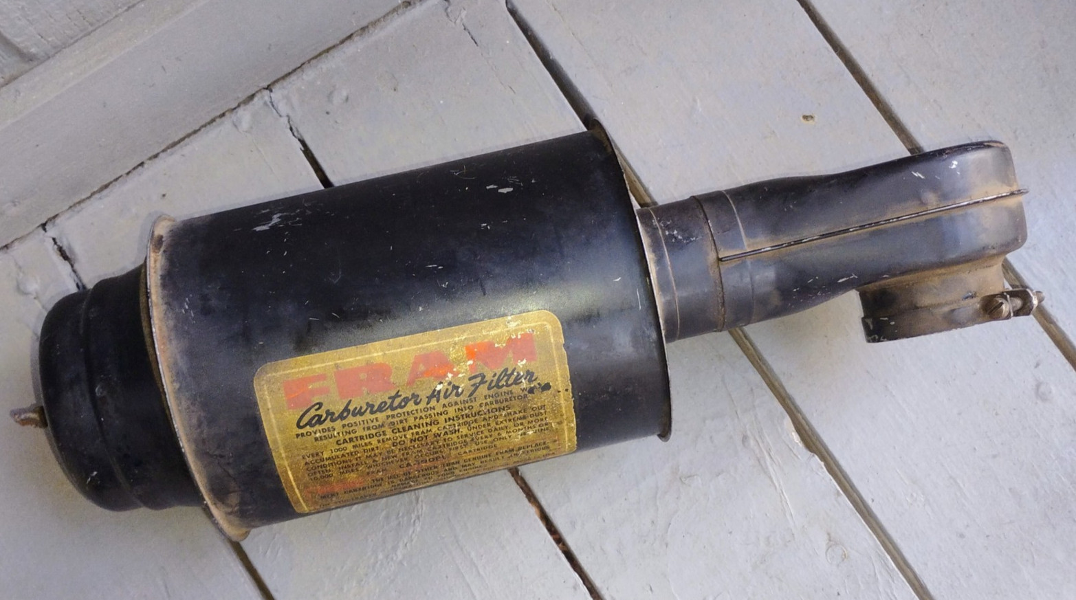 1953-57 Studebaker side draft carb air cleaner assembly, Fram part # 533023