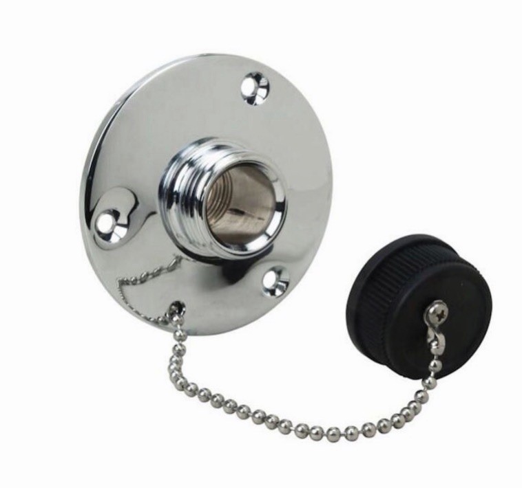 PERKO 0504DP0CHR Water Outlet Fitting for On-Board Washdown Marine Boat Hose PERKO 0504DP0CHR Water Outlet Fitting for On-Board Washdown Marine Boat Hose