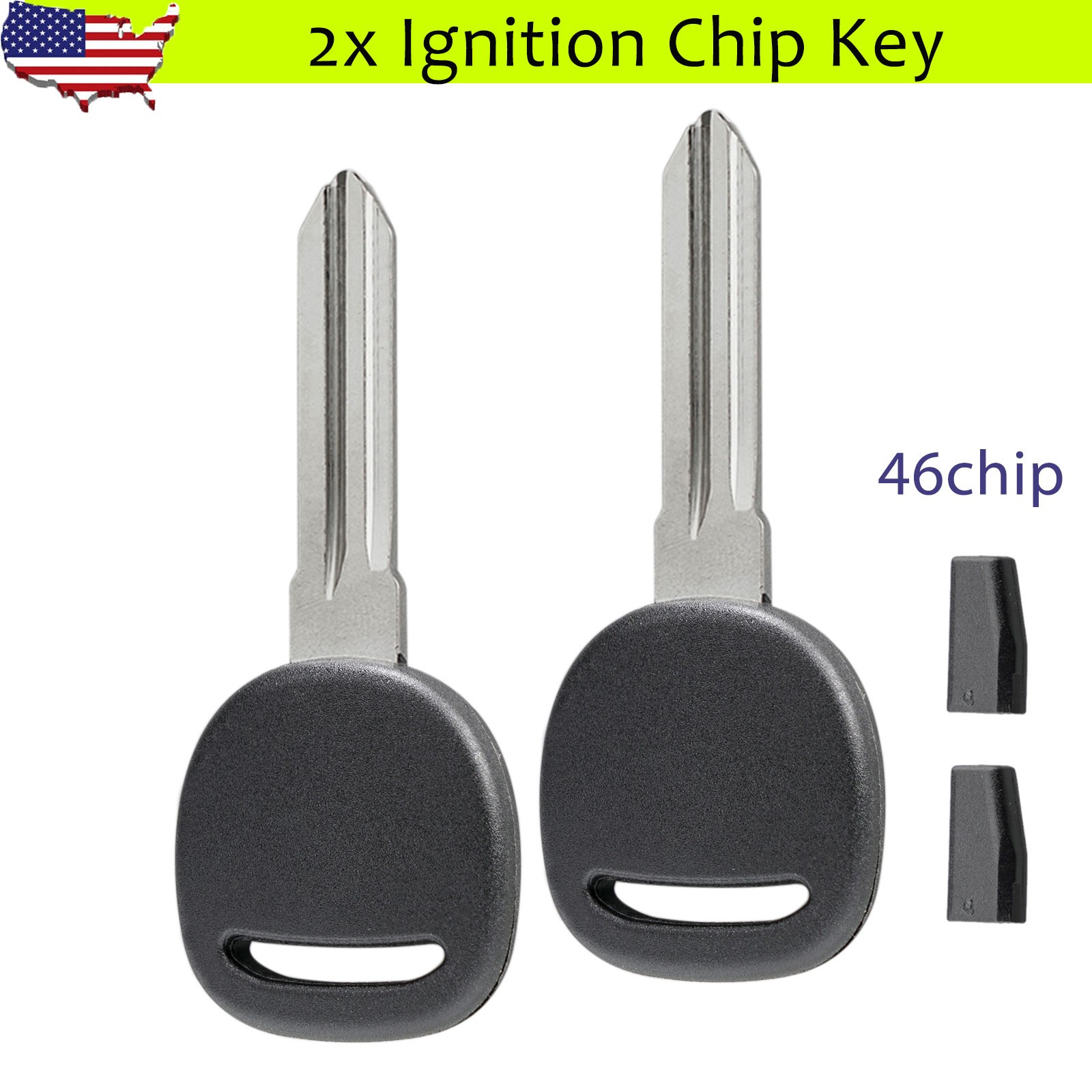 2x Transponder 46 Chip Key B111-PT for Chevrolet Silverado Suburban GMC Sierra