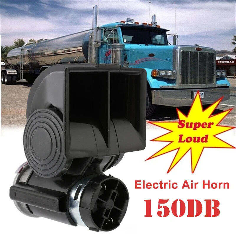 12V Super Loud Dual Trumpet Train Air Horn System Kit For Car/Truck/Boat Speaker