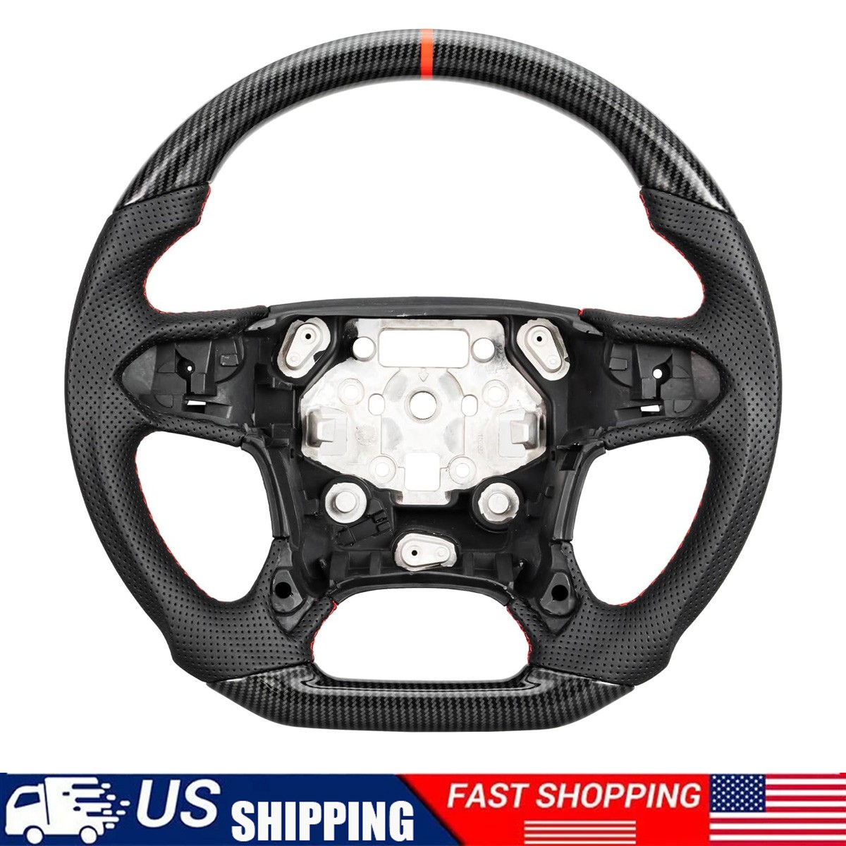 Hydro Dip Carbon Fiber Steering Wheel For Chevrolet Tahoe Silverado 1500 2014-18