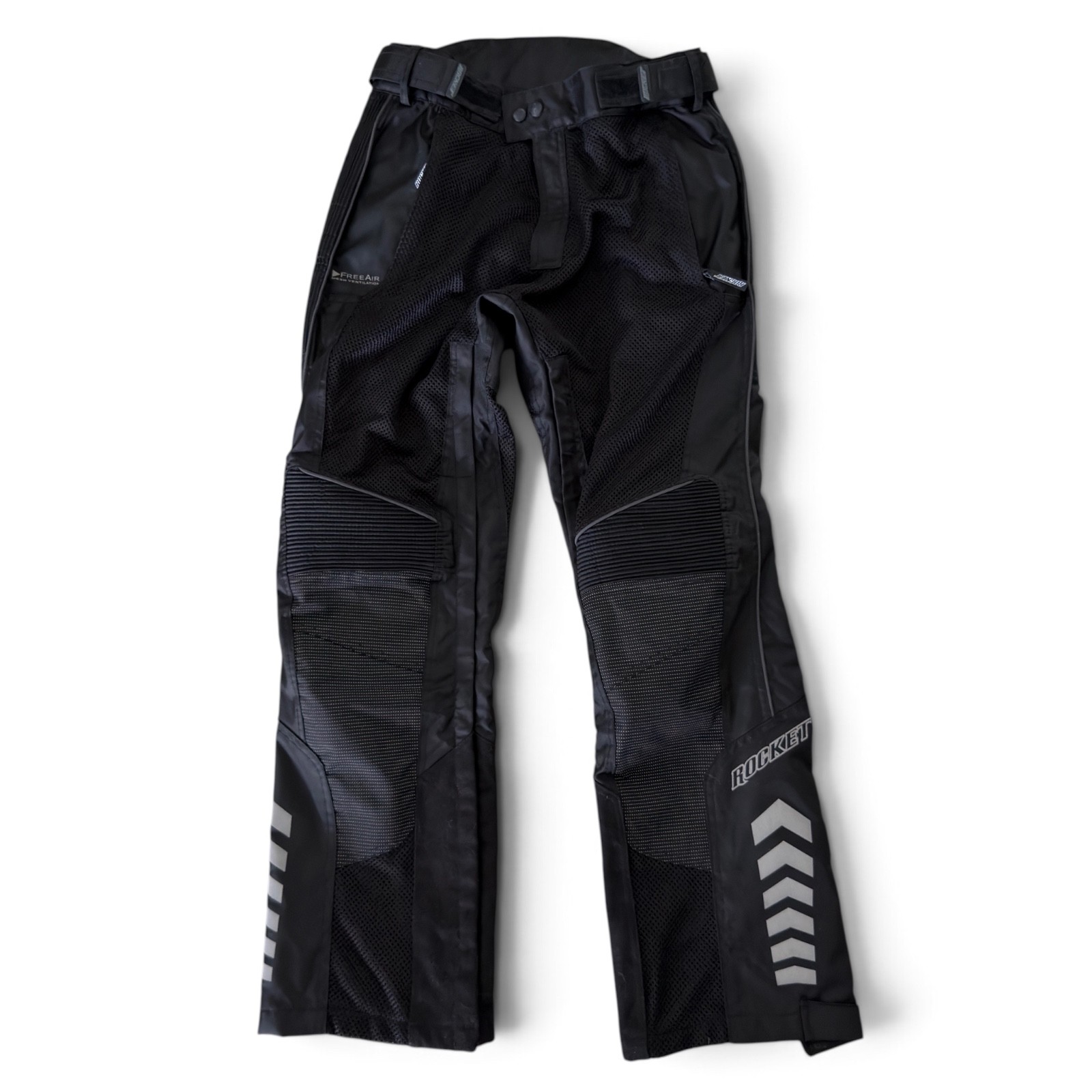 Joe Rocket Mens M Short Motorcycle Pants Black Mesh Armored Biker Reflective