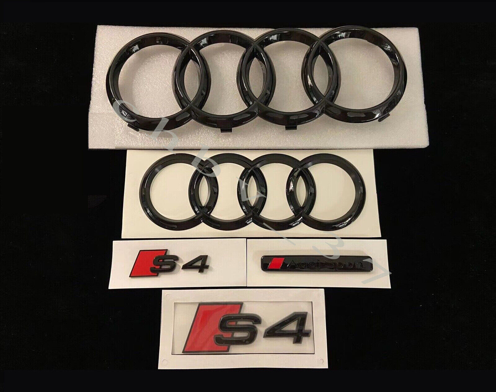 S4 Gloss Black Badges Package For Audi S4 2020-2023 Exclusive pack