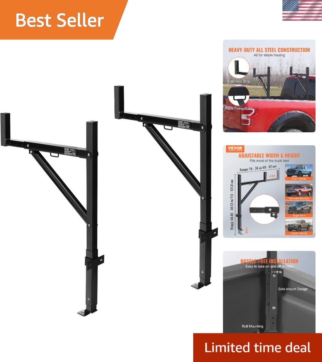 Versatile Heavy Duty Truck Ladder Rack, 250 lbs Capacity for Kayaks, Ladders