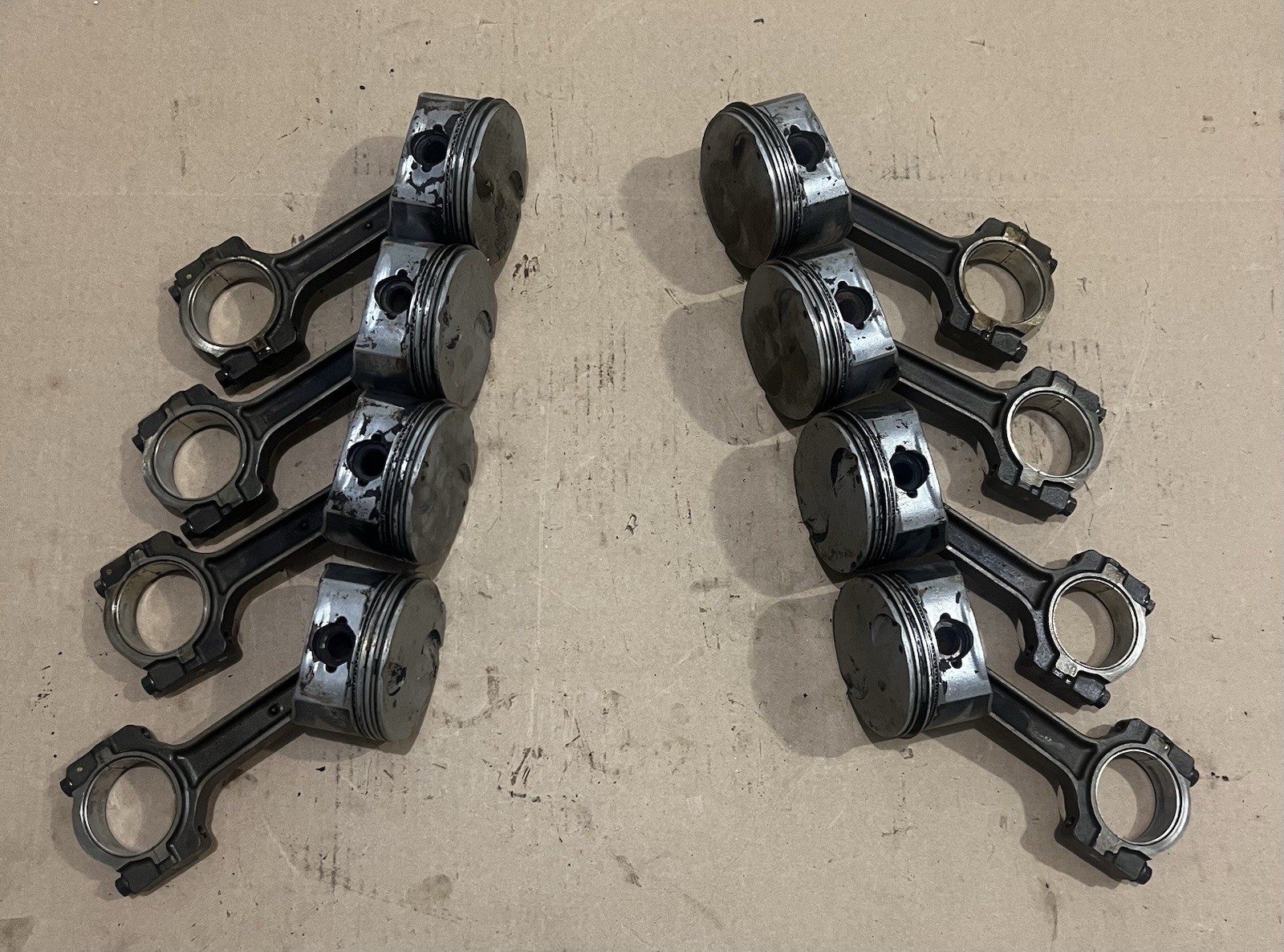 2008-2013 Chevy 5.3L Pistons and Connecting Rods. Complete Set Of 8. OEM Used 2008-2013 Chevy 5.3L Pistons and Connecting Rods. Complete Set Of 8. OEM Used