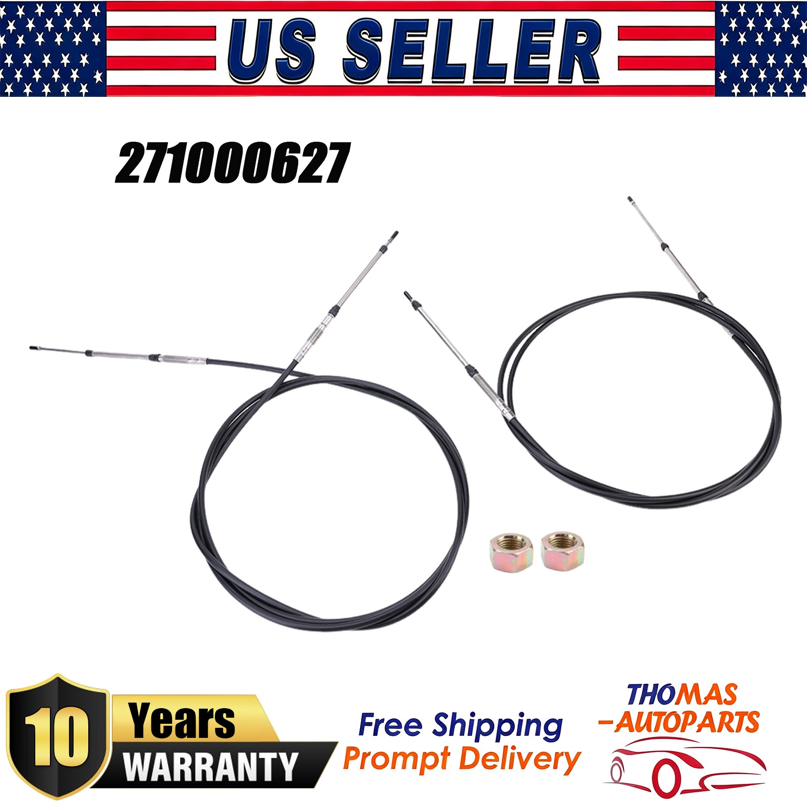 2PCS LH&RH Side Shift Cable For Sea-Doo Speedster 1996-1997 271000627 271000628