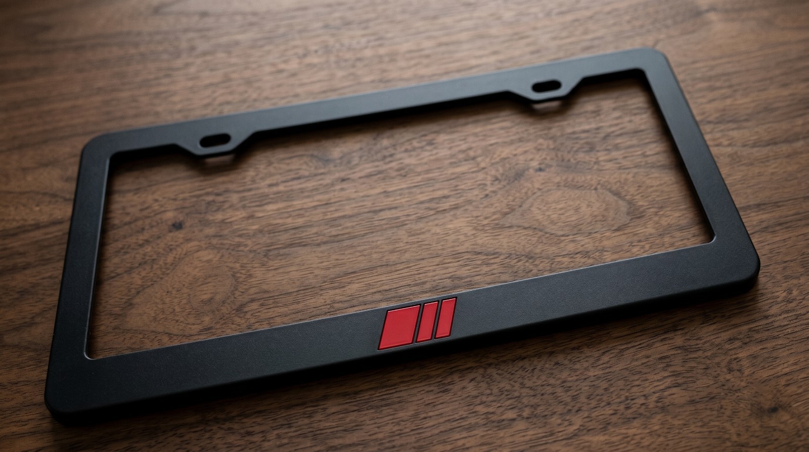 Red Audi Sport Retro Style Black Stainless Steel License Plate Frame Red Audi Sport Retro Style Black Stainless Steel License Plate Frame