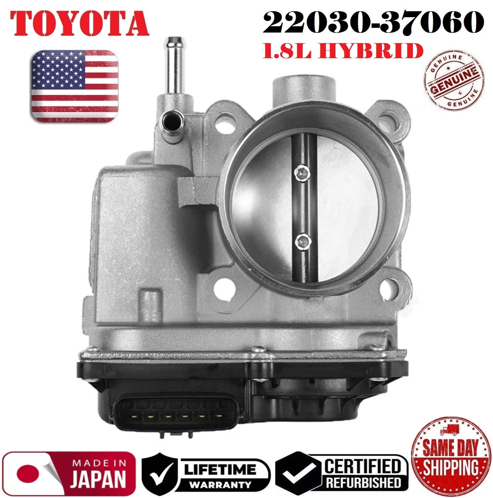 ✅GENUINE DENSO Throttle Body For 2010-2024 TOYOTA 1.8L HYBRID ONLY # 22030-37060