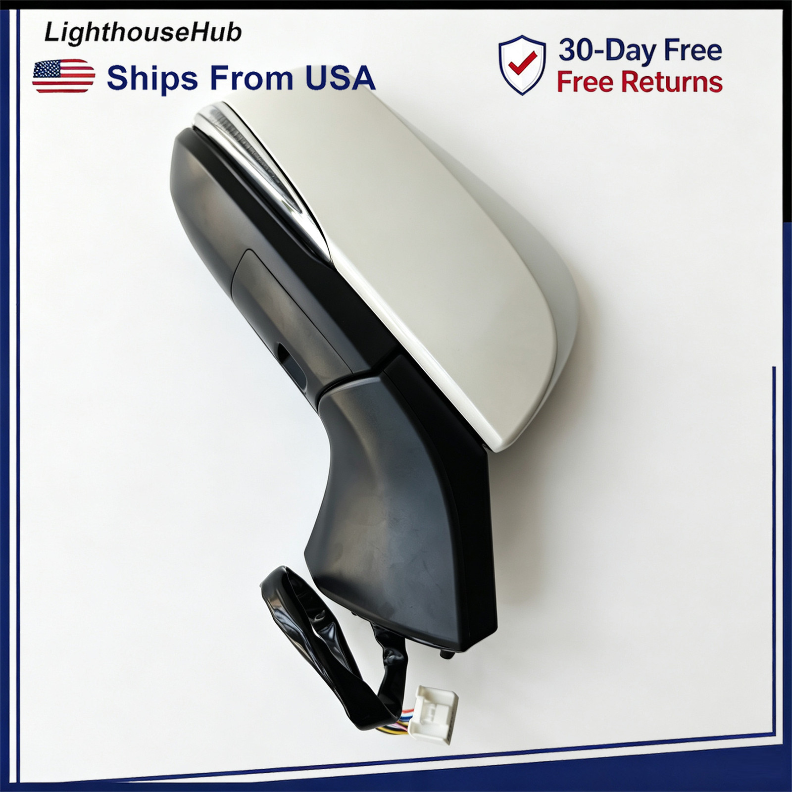 For 2021-2024 Toyota Sienna Right Mirror Power Fold Puddle Light 10 PIN White