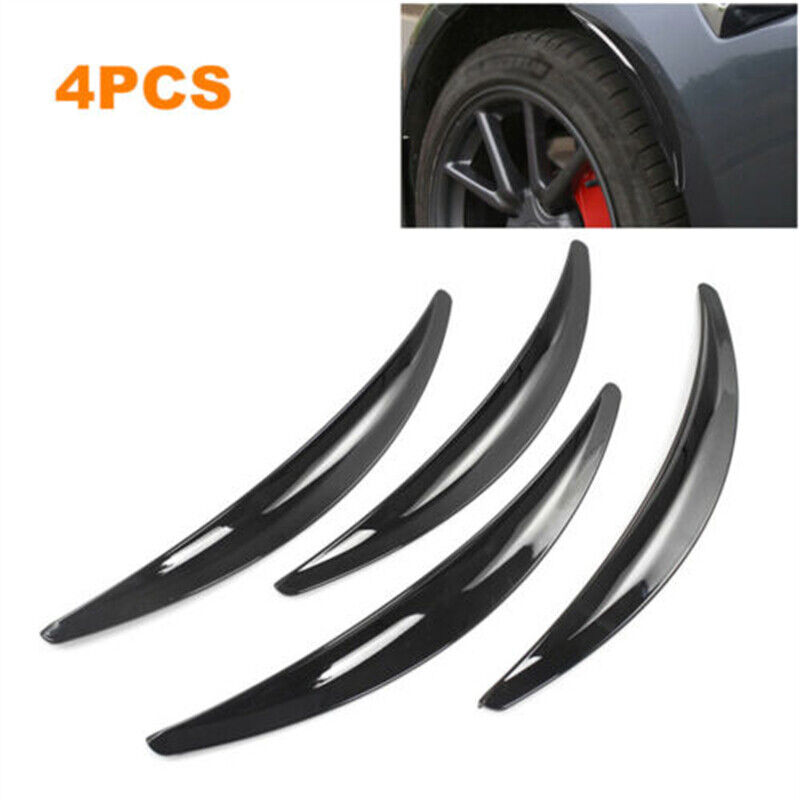 4Pcs Car Black Wheel Eyebrow Arch Trim Lips Fender Flares Protector Strip
