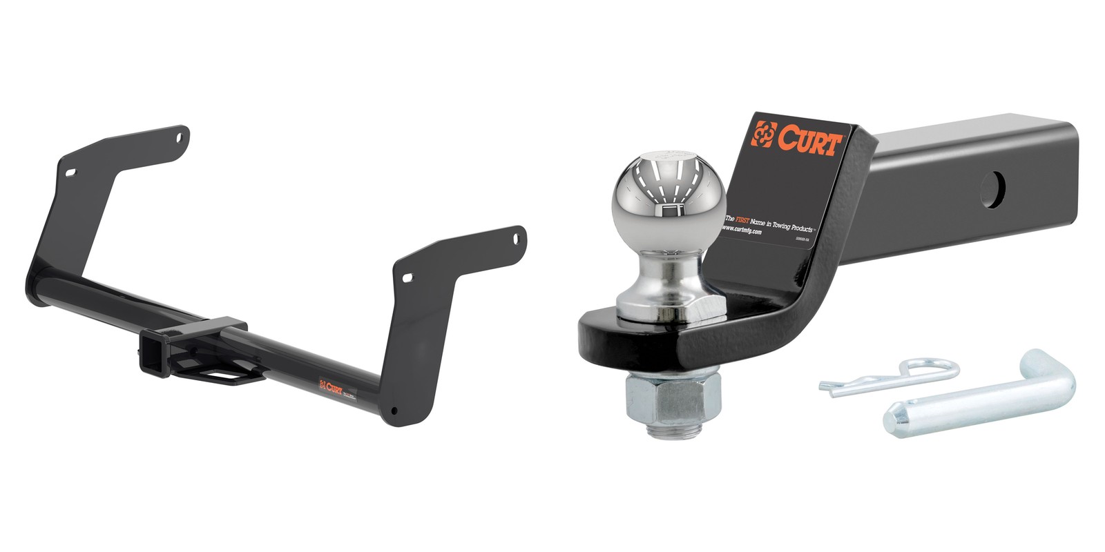 CURT Trailer Hitch Tow Kit Class 3 Receiver, 2in Ball Mount, Pin & Clip #13498