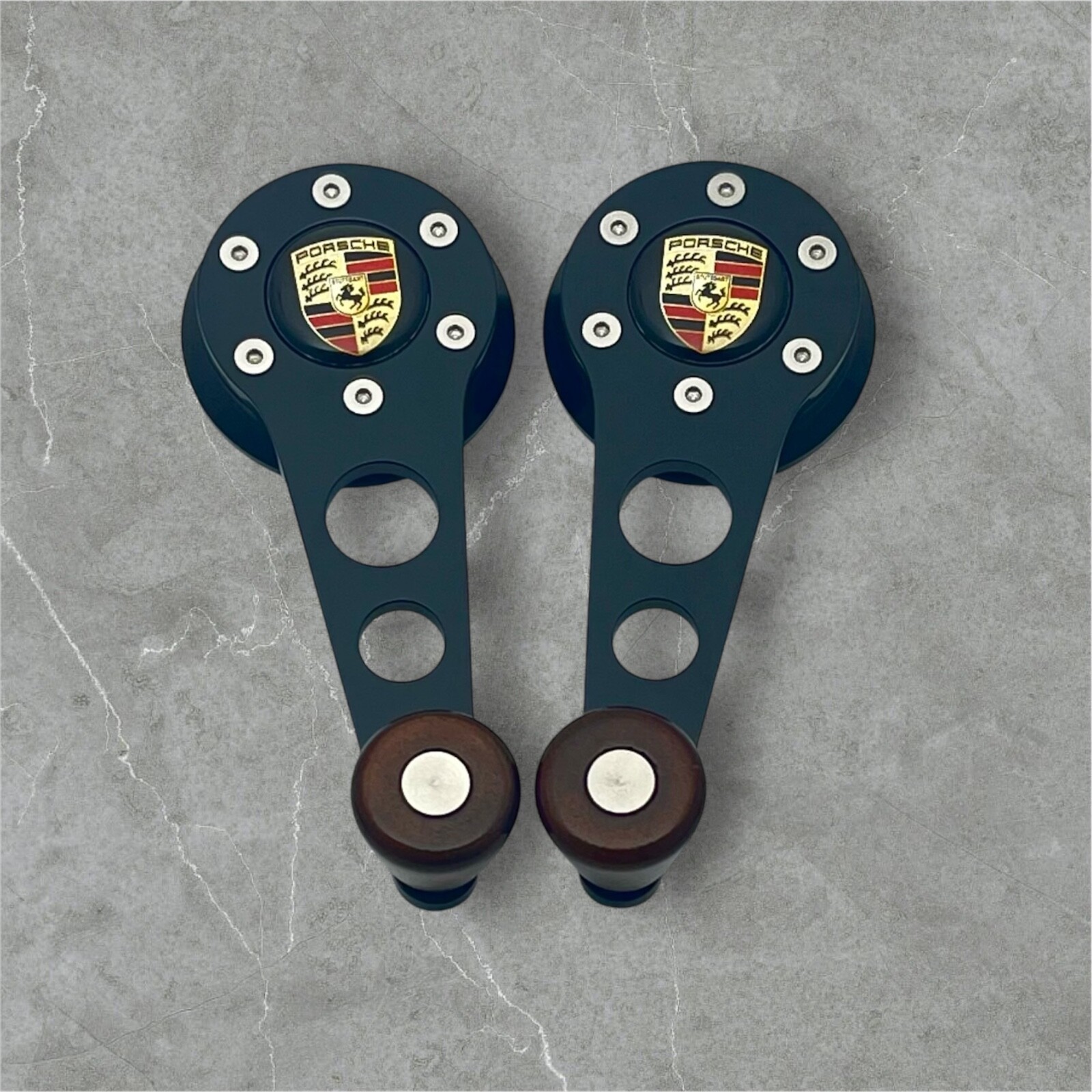 Window Cranks for Porsche 914, 924, 944 Black w/Wood knobs LEGEND Porsche Window Cranks for Porsche 914, 924, 944 Black w/Wood knobs LEGEND Porsche