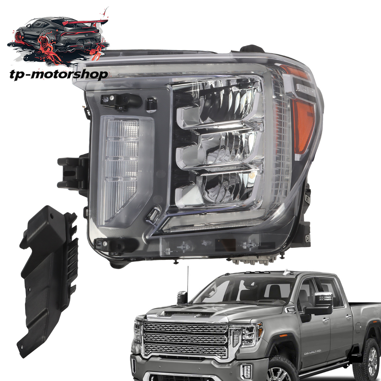 Driver Side Full LED Headlamp w/ Module For 2020-2023 GMC Sierra 2500/3500 HD
