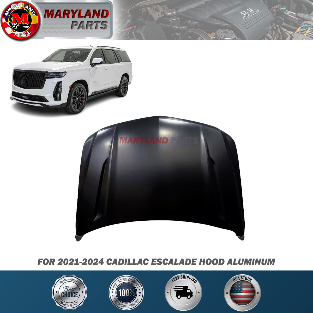 For 2021-2024 Cadillac Escalade Hood Aluminum