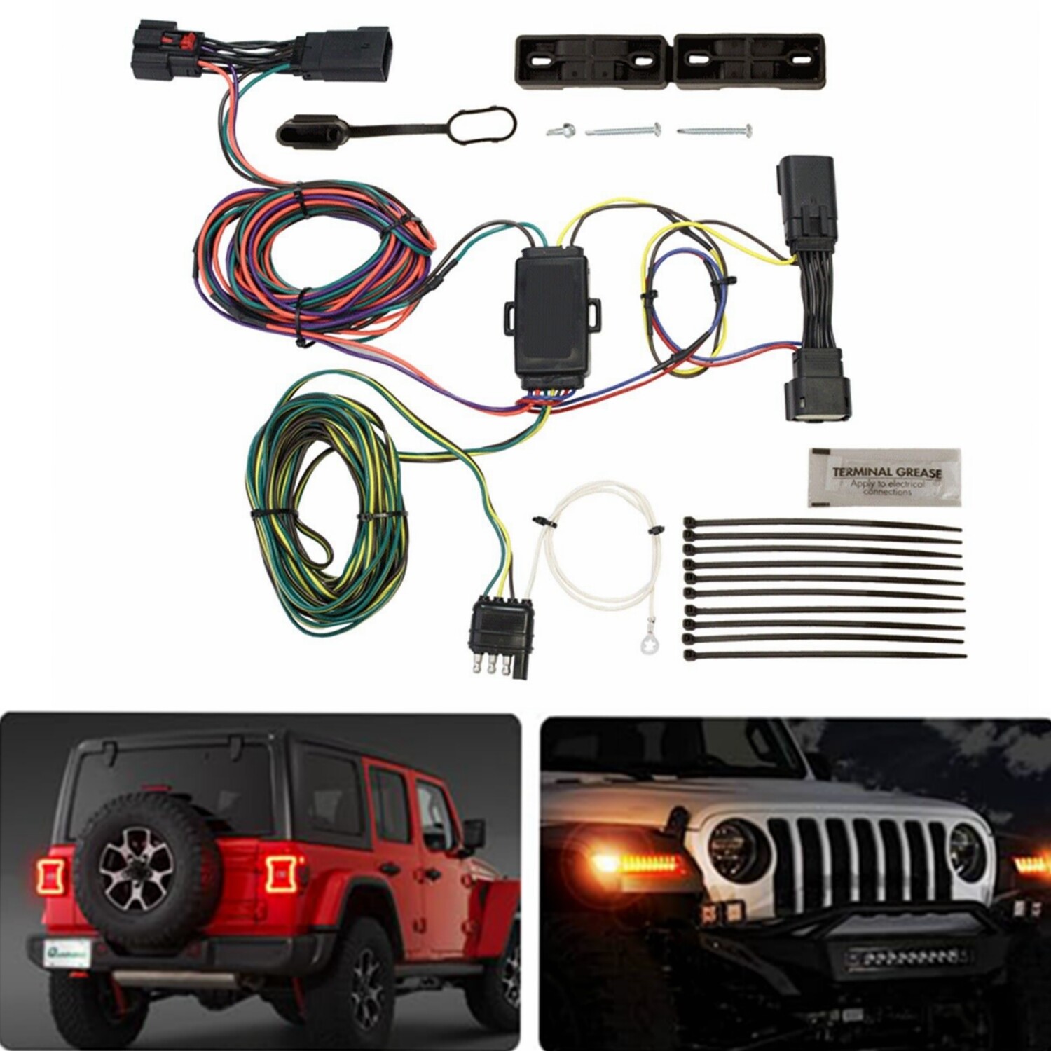 BX88368 Towing Wiring Harness Kit For Jeep 2021-2024 Wrangler JL Gladiator 2025