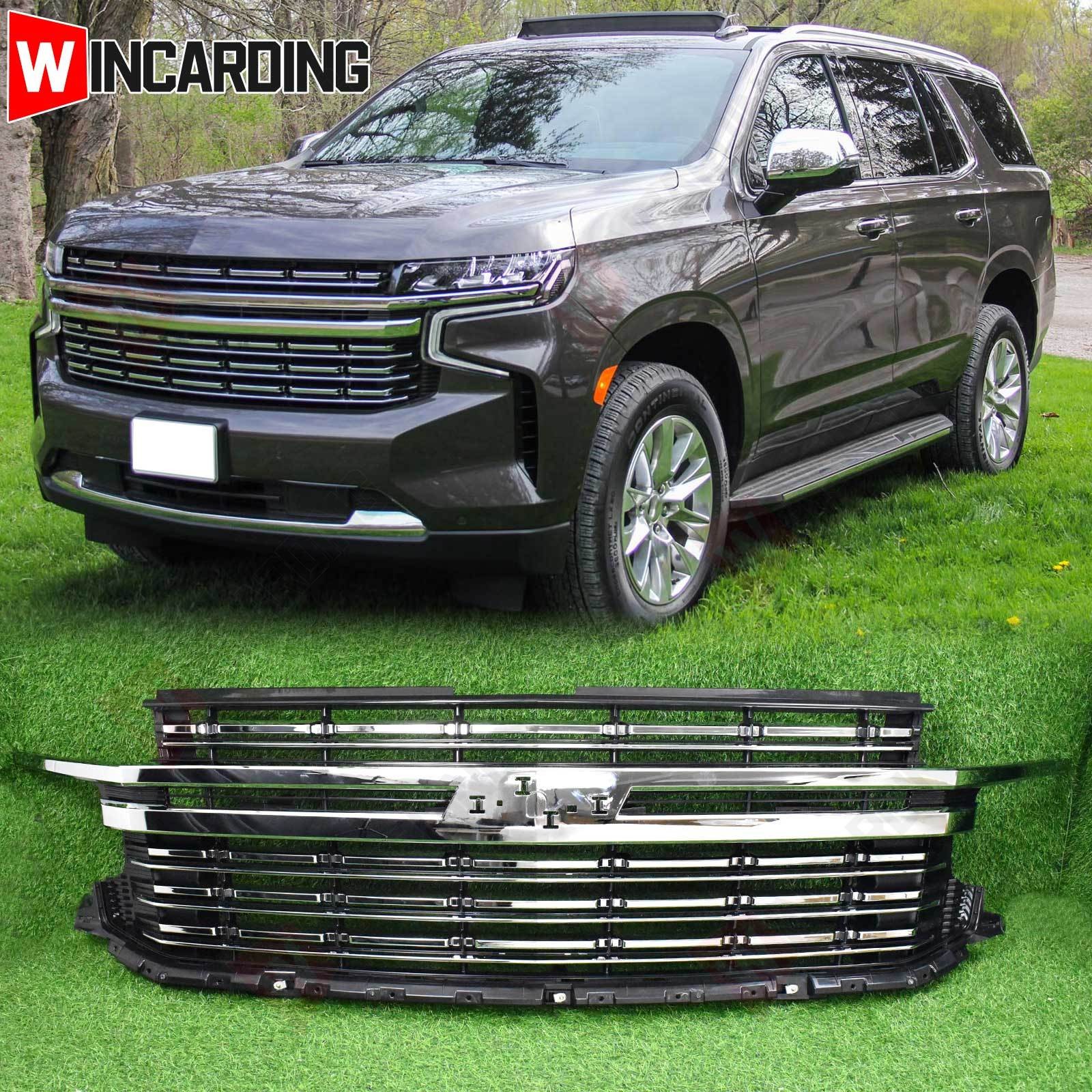 For 2021- 2023 2024 Chevy Tahoe/Suburban Front Bumper Grille Upper Grill Chrome