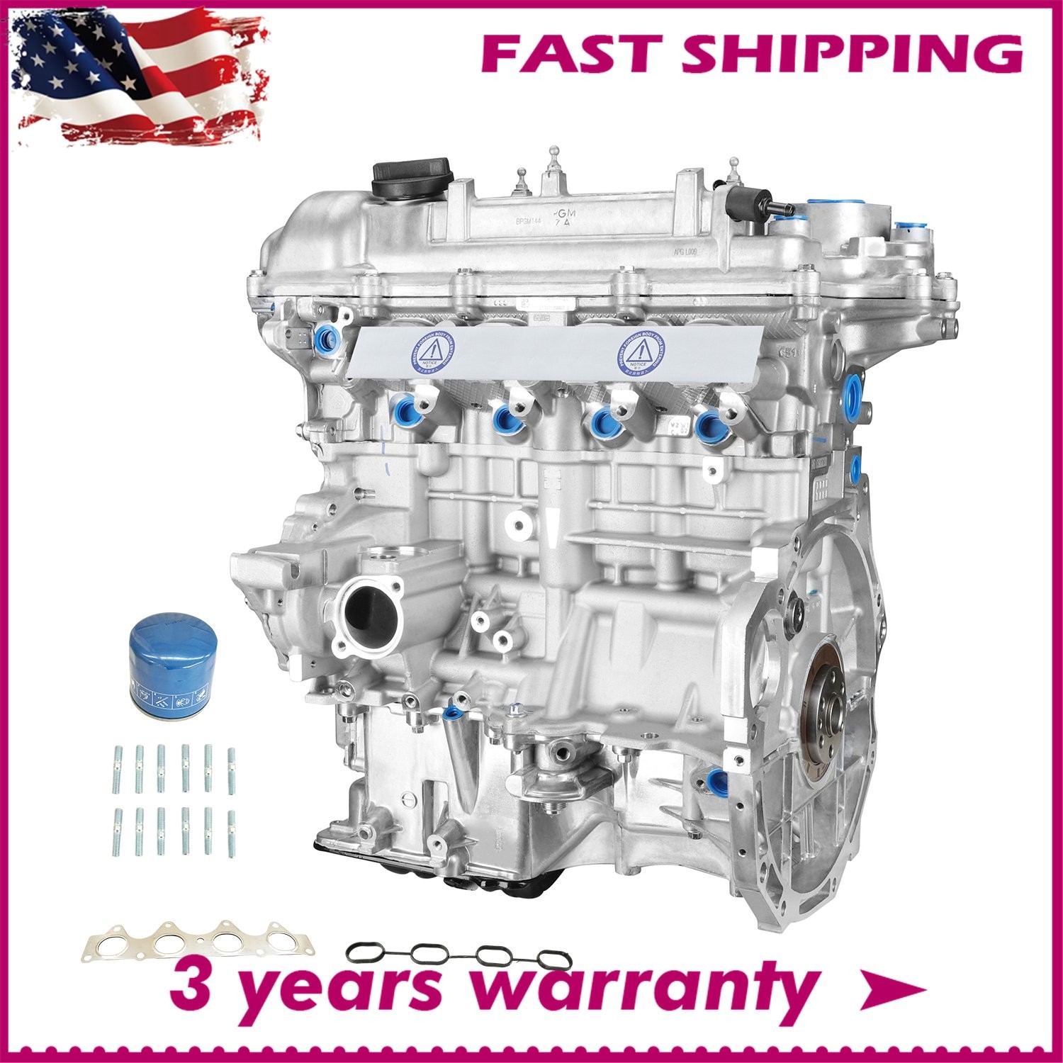 Long Block Engine Motor For Hyundai Kia Rio Soul G4FD 1.6L 1591CC GAS 2012-2019