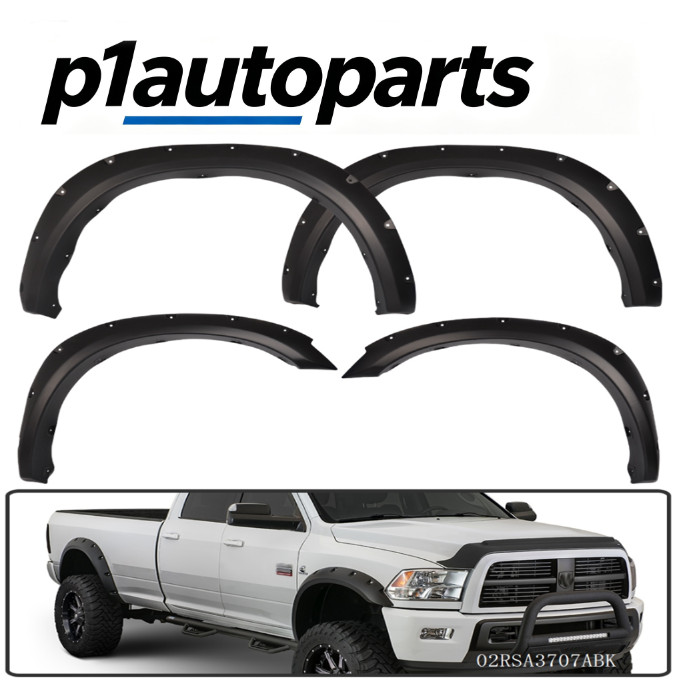 Fit For 2010-2017 Dodge Ram 2500/3500 Pocket Style Rivet Bolt On Fender Flares