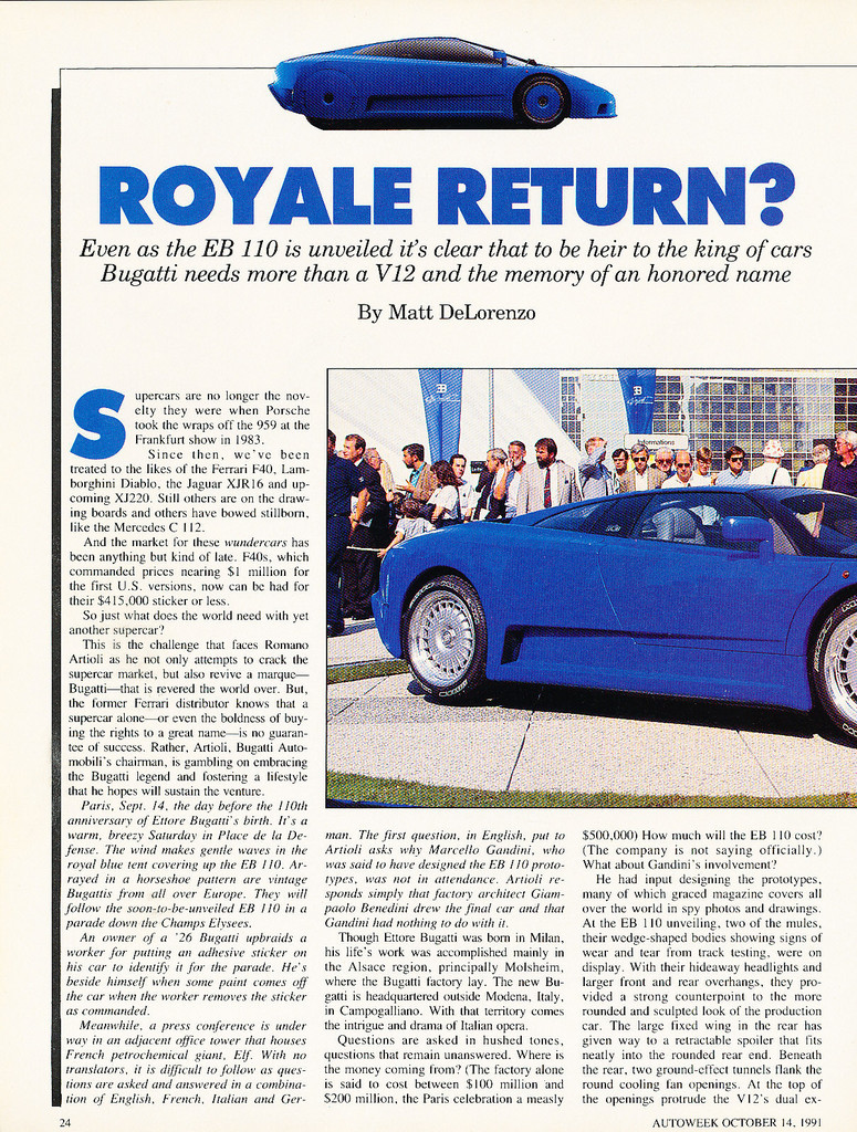 1991 Bugatti EB110 - Classic Car Original Article J30 1991 Bugatti EB110 - Classic Car Original Article J30