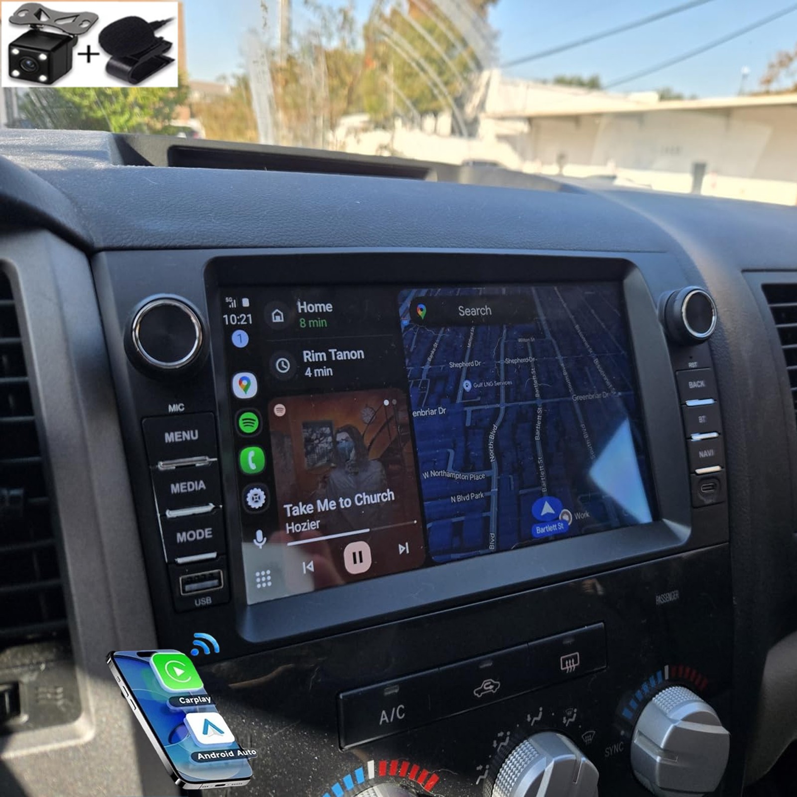 For Toyota Tundra 2007-2013 Sequoia 2008-2019 Android 15 Car Stereo GPS Radio BT