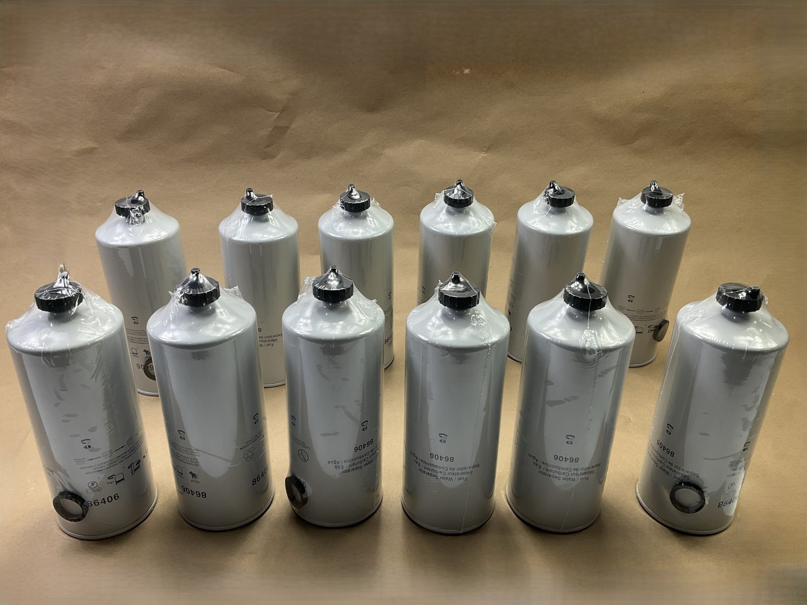 (12) 86406 Diesel Fuel Water Separator Filter Replaces Wix 33406, Baldwin BF1259
