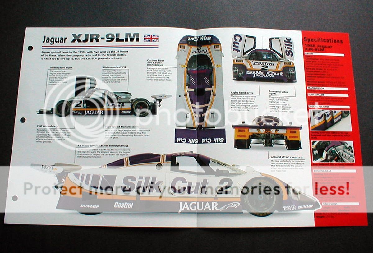 1988 JAGUAR XJR-9LM RACER UNIQUE IMP BROCHURE '88