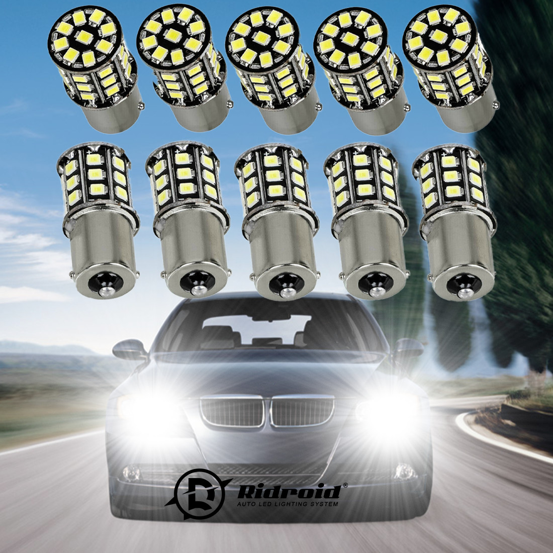 10x 6500K White 1156 Interio 13-SMD LED Car Truck Tail Brake Stop Light Bulb 12V