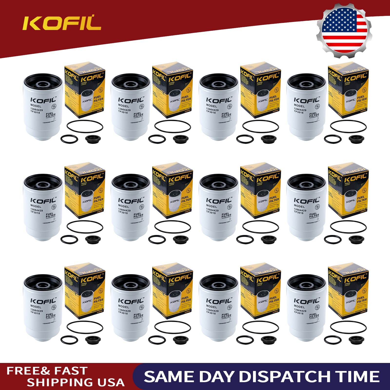 《12X》  Diesel Fuel Filter For AC DELCO TP3018 TP3012 12664429 12633243