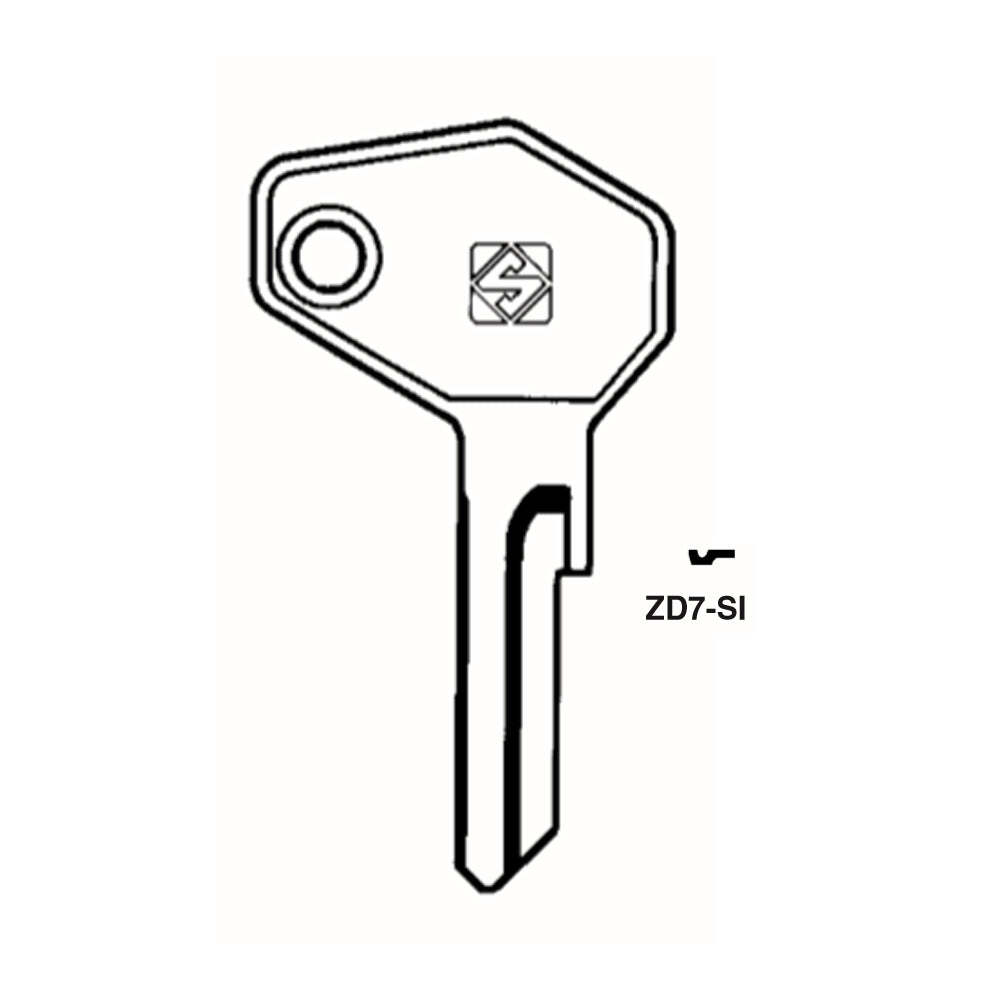 ILCO Uncut Key Blank Fits for  Zadi Motorcycle - ZD7-SI - ZA-12 (10 Pack)