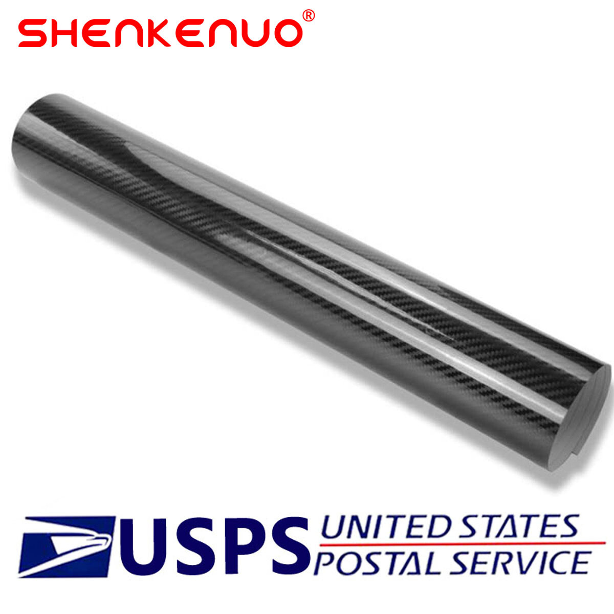 5D Premium HIGH GLOSS Black Carbon Fiber Vinyl Wrap Bubble Free Air Release