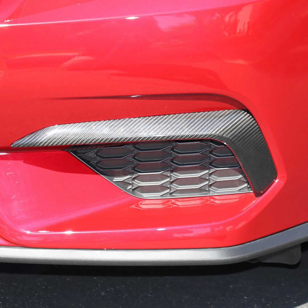 ACCELATEC Real Dry Carbon Fiber Front Bumper Trim EcoBoost Mustang 24-26