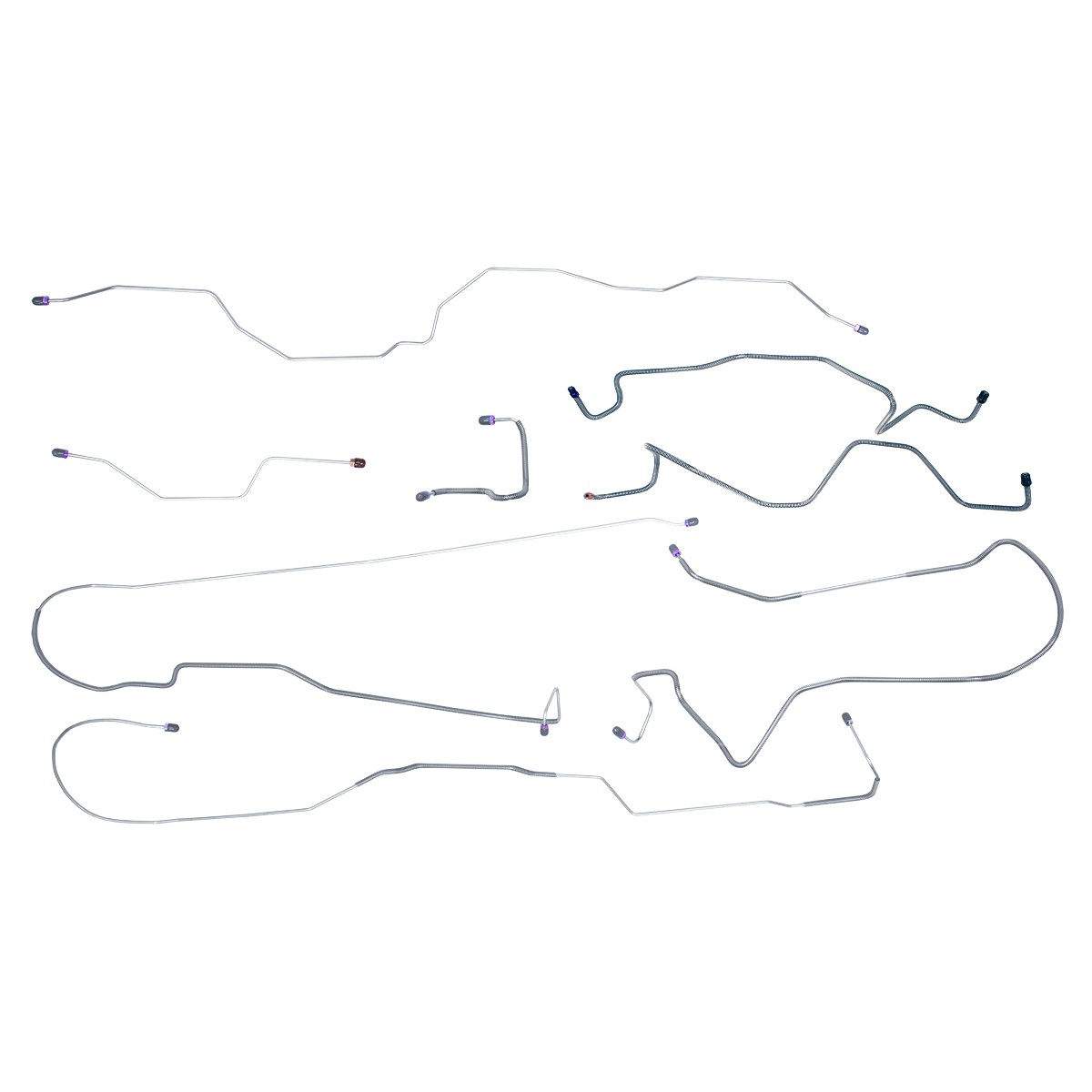 1987-89 Ford F150 Truck Long Complete Brake Line Set Power Disc Lines 4wd Kit OE