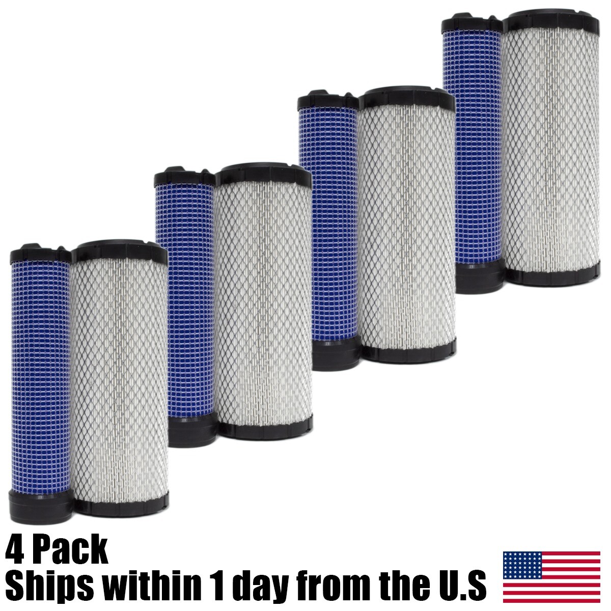 4* Air Filter Kit 47135976,86982523 For Case:60XT,70XT,75XT,1840and1845 Loader