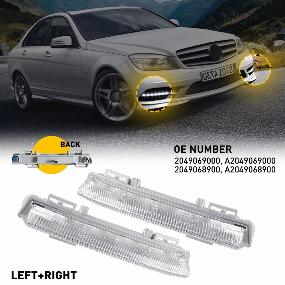 For 2012-15 Mercedes C-Class Right Left Passenger LED Daytime Running Light 5940