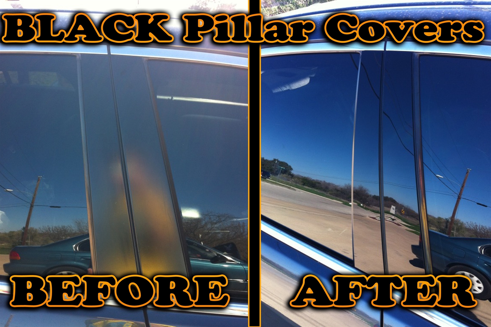 Black Pillar Posts for Volkswagen Touareg 04-10 6pc Set Door Cover Trim Piano
