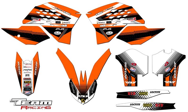 2008-2010 KTM XCF XCW 125 200 250 300 450 525 530 GRAPHICS SET DECO DECALS 2009