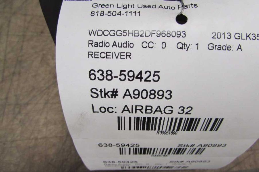 13 MERCEDES GLK350 AUDIO EQUIPMENT 51890