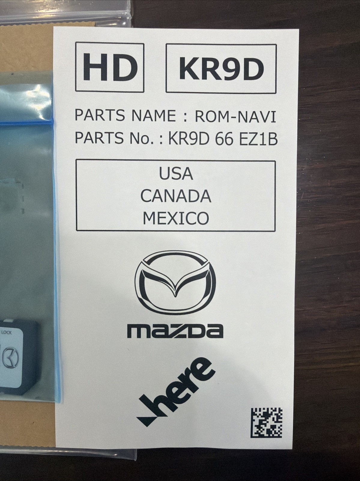OEM Mazda ROM-NAVI SD Part No. KR9D-66-EZ1B 2026 model year