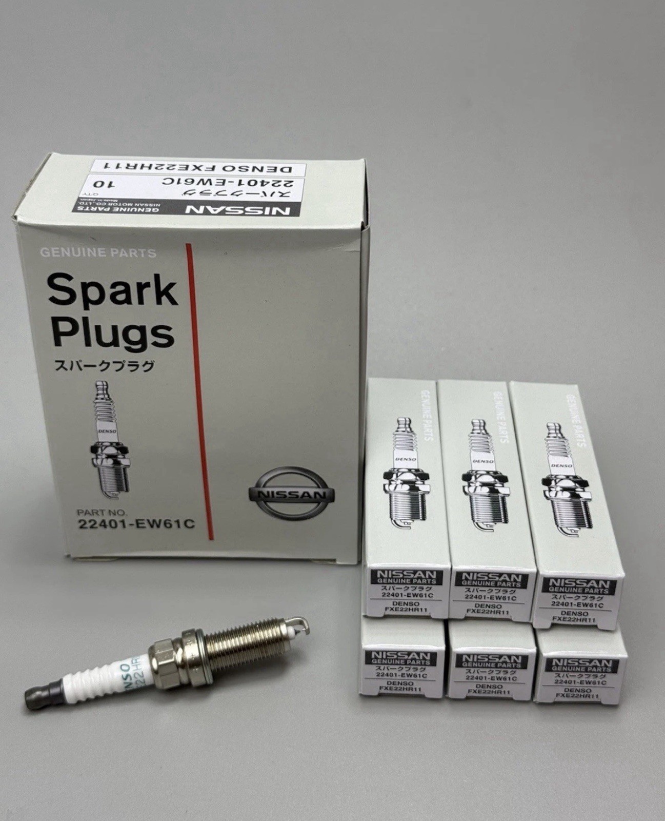 6PCS OEM Nissan Denso 22401-EW61C Dual-Iridium Spark Plugs for Nissan Infiniti