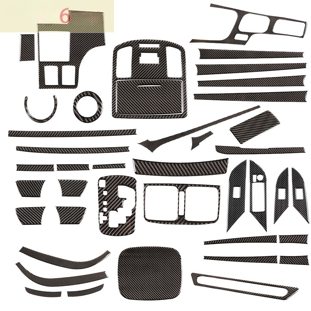 41Pcs Carbon Full Interior Exterior Trim Kit for Toyota Hilux Revo 2015-2021