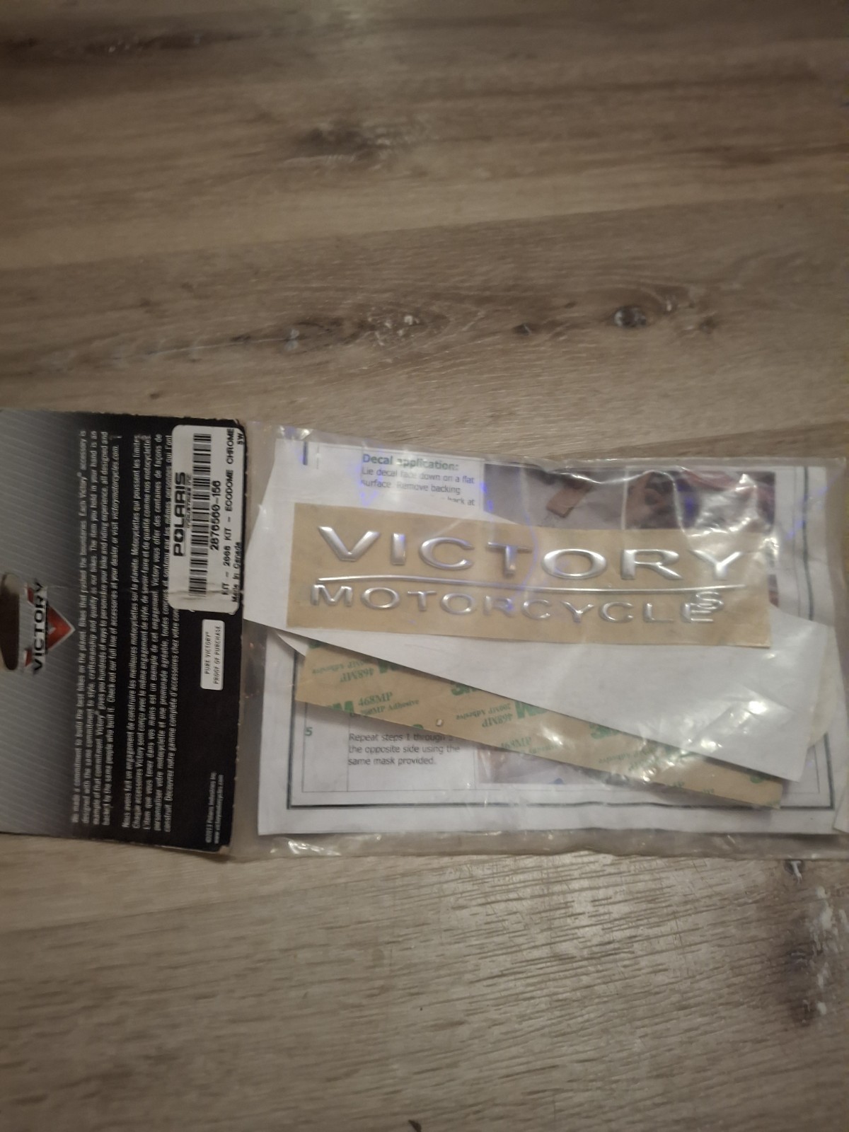 Victory Motorcycle OEM Chrome Tank Logo Kit NOS Part # 2876560-156. Rare.