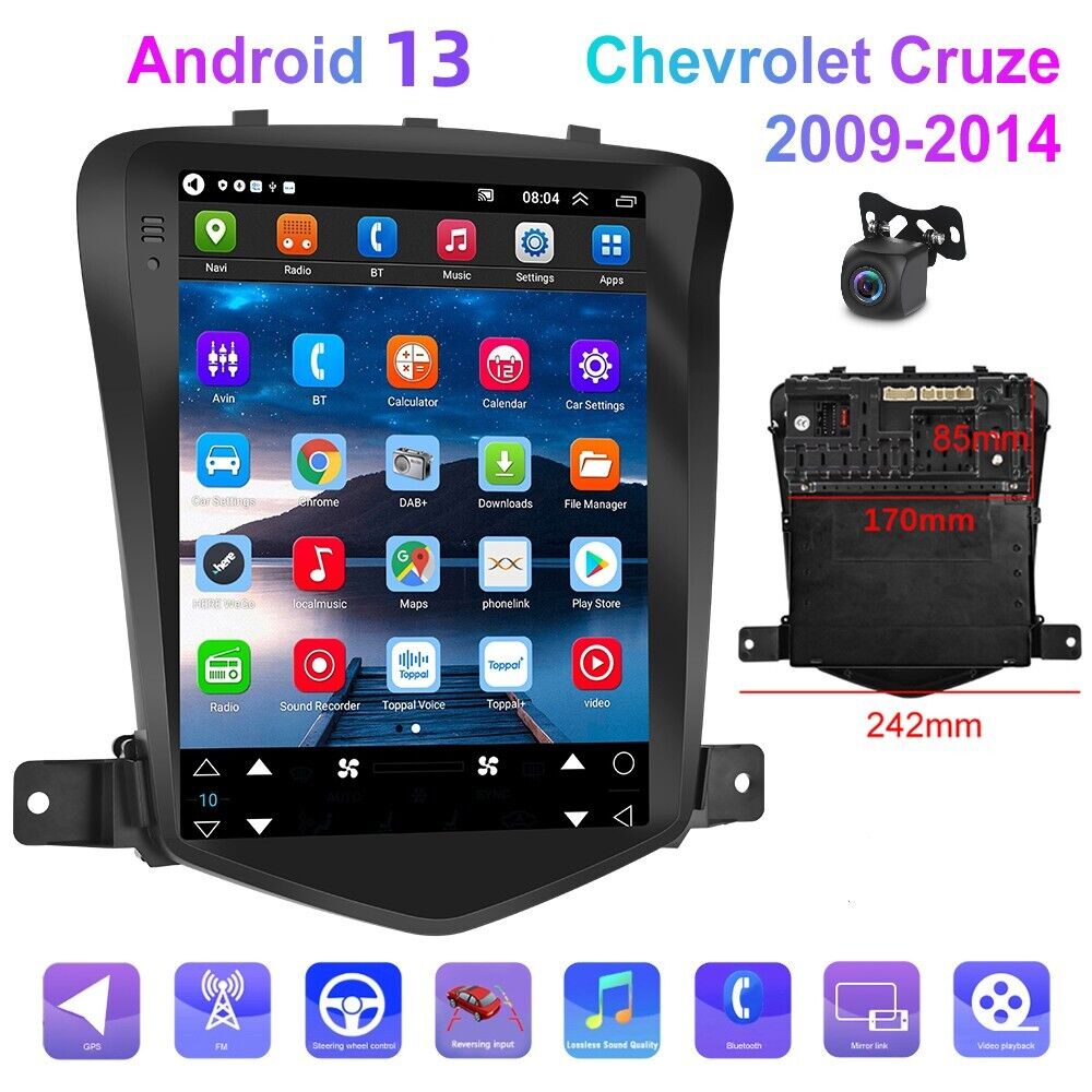For 2009-14 Chevy Cruze 9.7\'\' Vertical android 13 Car Radio GPS Wifi +Camera