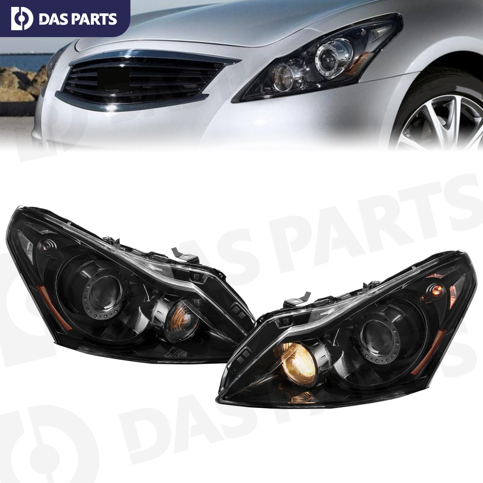 For INFINITI 2010-2013 G37 11-12 G25 [HID/Xenon] Projector Headlights w/o Bulbs