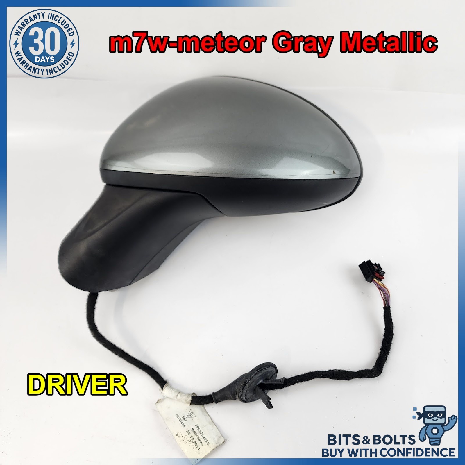 11-14 Porsche Cayenne 958 GTS Left Side Rear View Door Mirror w/Blind Spot OEM