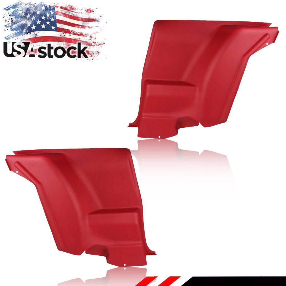 For 72-81 Camaro Firebird L&R Lower Plastic Rear Armrest Seat Side Panels Red