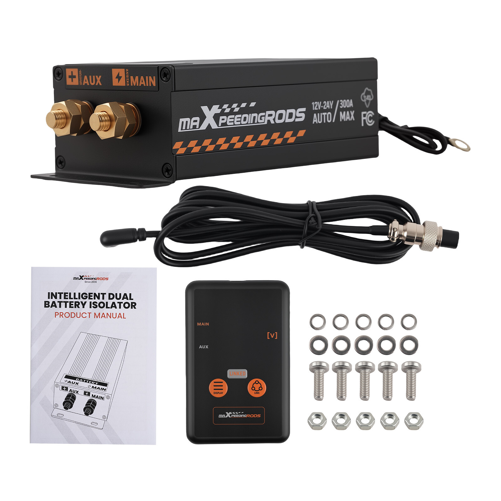 Automatic Dual Battery Isolator Kit with 300AMP 12V/24V Dual Battery Systems